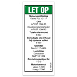 Genie Lift Part # 52784DUGT - DECAL, NOTICE, DEUTZ ENGINE SPEC,, EA