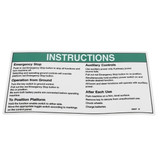 Genie Lift Part # 52947GT - DECAL,OPERATING INSTR,GROUND, EA