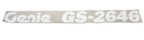 Genie Lift Part # 62057GT - DECAL,COSMETIC,GENIE GS-2646, EA