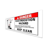 Genie Lift Part # 72142GT - DECAL,DANGER,ELECTROCUTION,GR, EA