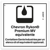 Genie Lift Part # 82366ITGT - DECAL,LABEL,CHEVRON RYKON***, EA
