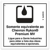 Genie Lift Part # 82366PBGT - DECAL,LABEL,CHEVRON RYKON***, EA