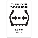 Genie Lift Part # 82634GT - DECAL,LABEL,TIRE PRESS Z45DCBI, EA