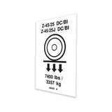 Genie Lift Part # 82635GT - DECAL,LABEL,WHEEL LOAD Z4525DC, EA