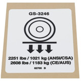 Genie Lift Part # 82705GT - DECAL,LABEL,WHEEL LOAD 3246, EA