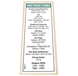 Genie Lift Part # 97548GT - DECAL,ENGINE SPEC,DEUTZ 2011, EA