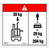 Genie Lift Part # 97629GT - DECAL,DANGER,MAX CAP BIKE RACK, EA