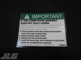 JLG Part # 1702265 | DECAL,IMPORTANT-MANUAL DESCENT, EA