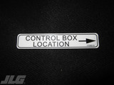 JLG Part # 1703821 | DECAL,CONTROL BOX LOCATION, EA