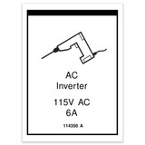 Genie Lift Part # 114350GT - DECAL,AC INVERTER POWER,115V, EA