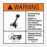 Genie Lift Part # 114352GT - DECAL,OVERTURNING,KEEP LOAD LO, EA