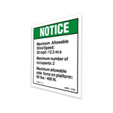 Genie Lift Part # 133175GT - DECAL,NOTICE-SIDE FORCE-WRD, EA