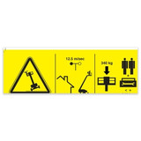 Genie Lift Part # 161687GT - DECAL,MAX CAP SIDE FORCE SYM ANSI, EA