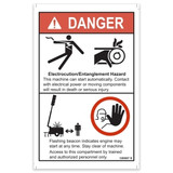 Genie Lift Part # 1266887GT - DECAL, DANGER, OPERATION, AUTO-START, EA