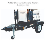 Welder shown with optional trailer and accessories