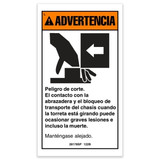 Genie Lift Part # 28178SPGT - DECAL,WARN,SHEAR TURNTABLE, EA