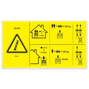 Genie Lift Part # 1278006GT - DECAL, SYMBOL, CE, MAXIMUM CAPACITY, 363KG, EA