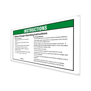 Genie Lift Part # 1290668GT - DECAL,INSTRUCTIONS-CHARGER OP, GS-1330m, EA