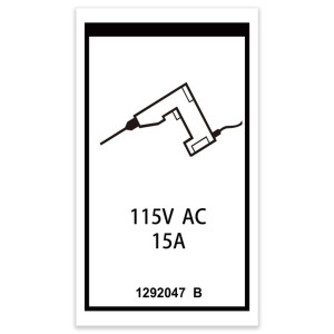 Genie Lift Part # 1292047GT - DECAL,POWER TO PLATFORM 115V,GS-1330m, EA