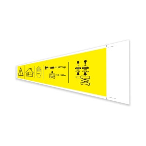 Genie Lift Part # 1292053GT - DECAL,SYM-MAXCAP 227KG, SIDE FORCE 400N, GS-1330m, EA