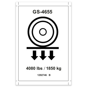 Genie Lift Part # 1292746GT - DECAL,LABEL,WHEEL LOAD, EA