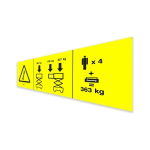 Genie Lift Part # 230811GT - DECAL,NOTICE,MAX CAP GS4069, EA