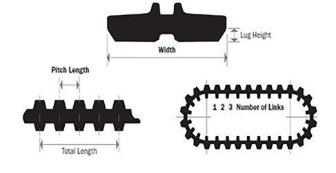 JLG Part # 70013414 180x72x36 ST RUBBER TRACK