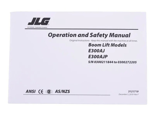 JLG Part # 3121719 | E300 GBL OPER/SAFETY SN211844>, EA