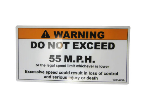 JLG Part # 1706475 | DECAL,SPEED LIMIT 55MPH, EA