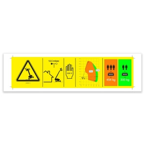 Genie Lift Part # 1284098GT - DECAL,DANGER,CAPICITY S-65 XC,SYMBOL, EA