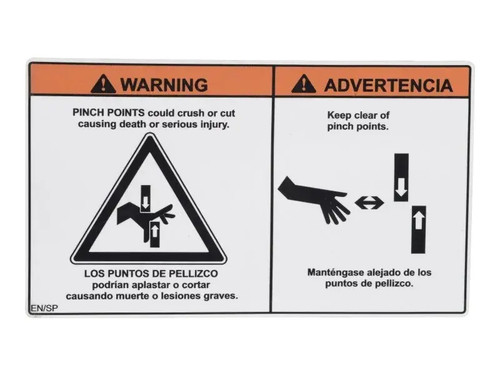 JLG Part # 1001235800 | DECAL,PINCH POINT (SPAN), EA