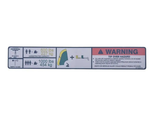 JLG Part # 1001253543 | DECAL,WARNING DUAL CAP.(ANSI), EA