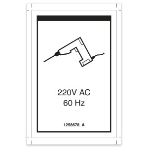 Genie Lift Part # 1258678GT - DECAL, POWER TO PLATFORM, 220V 60HZ, EA
