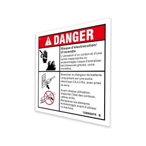 Genie Lift Part # 1290659FRGT - DECAL,DANGER,ELECT HAZARD,PLUG,GS-1330m, EA