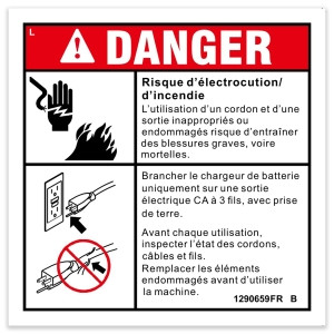 Genie Lift Part # 1290659FRGT - DECAL,DANGER,ELECT HAZARD,PLUG,GS-1330m, EA