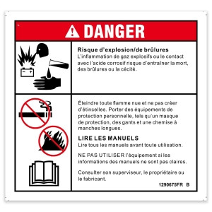 Genie Lift Part # 1290675FRGT - DECAL,DANGER,BATTERY SAFETY***,GS-1330m, EA