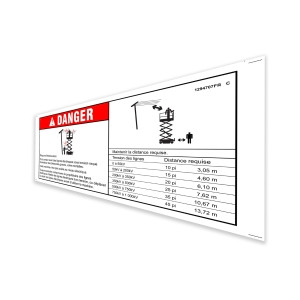 Genie Lift Part # 1294707FRGT - DECAL,DANGER,ELEC HAZARD,GS,MINI, EA