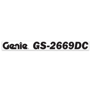 Genie Lift Part # 1299191GT - DECAL, COSMETIC,GENIE GS-2669DC, BLUE, EA