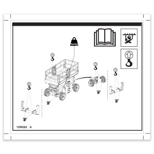 Genie Lift Part # 1299262GT - DECAL,LABEL,TRANSPORT TIE, GA84/90, EA