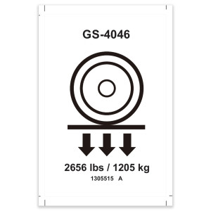 Genie Lift Part # 1305515GT - DECAL, LABEL, WHEEL LOAD, E-DRIVE, GS-4046, EA