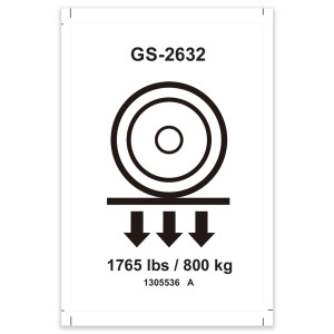 Genie Lift Part # 1305536GT - DECAL, LABEL, WHEEL LOAD, E-DRIVE, GS-2632, EA