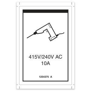 Genie Lift Part # 1254375GT - DECAL, 240V/415V, EA