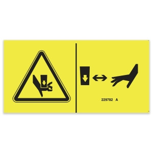 Genie Lift Part # 229782GT - DECAL,WARNING,CRUSHING HAZARD, EA
