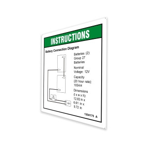 Genie Lift Part # 1304175GT - DECAL,INSTRUCT,BATTERY CONNECT,GS-1932m, EA