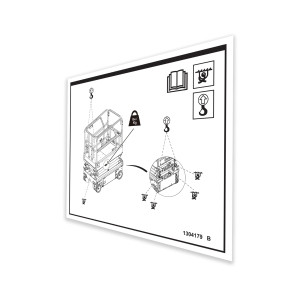 Genie Lift Part # 1304179GT - DECAL,LABEL TRANSPORT DIAGRAM,GS-1932m, EA