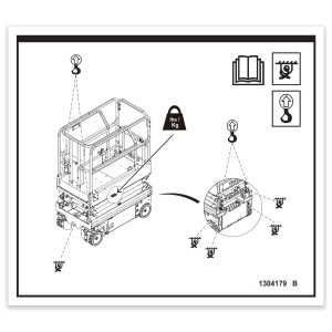 Genie Lift Part # 1304179GT - DECAL,LABEL TRANSPORT DIAGRAM,GS-1932m, EA