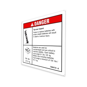 Genie Lift Part # 1304174GT - DECAL,DANGER-TIP-OVER,BATT,GS-1932m, EA