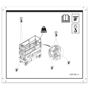 Genie Lift Part # 1297195GT - DECAL, LABEL-TRANSPORT DIAGRAM, EA