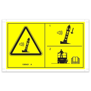Genie Lift Part # 1305421GT - DECAL SYMBOL TIP OVER TILT ALARM,H, EA