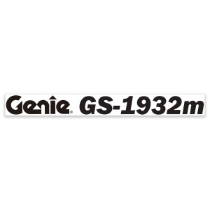 Genie Lift Part # 1304183GT - DECAL,COSMETIC,GENIE GS-1932m, EA